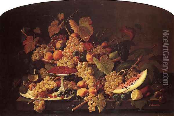 Still Life with Fruit IV Oil Painting - Severin Roesen