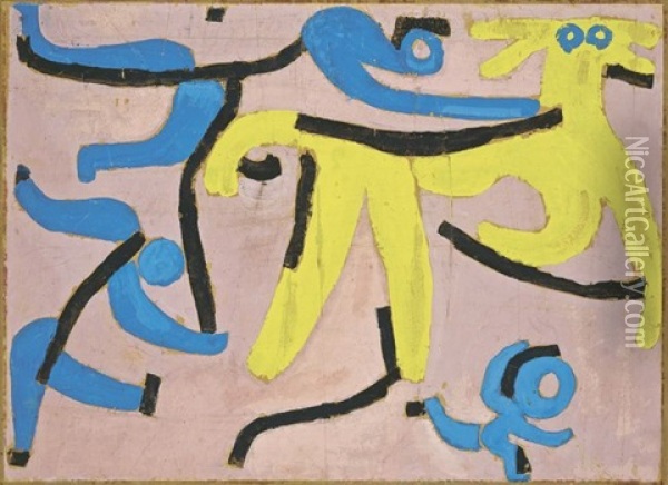 Der Gelbe Esel Oil Painting - Paul Klee