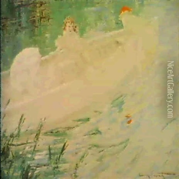 Femmes A La Barque Oil Painting - Louis Icart
