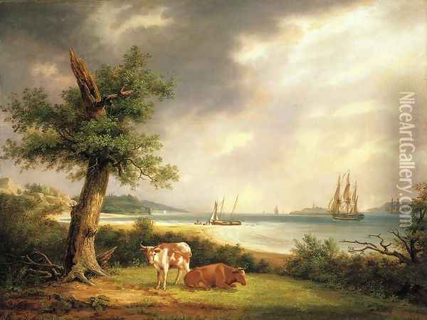 The Narrows, New York Bay Oil Painting - Thomas Birch