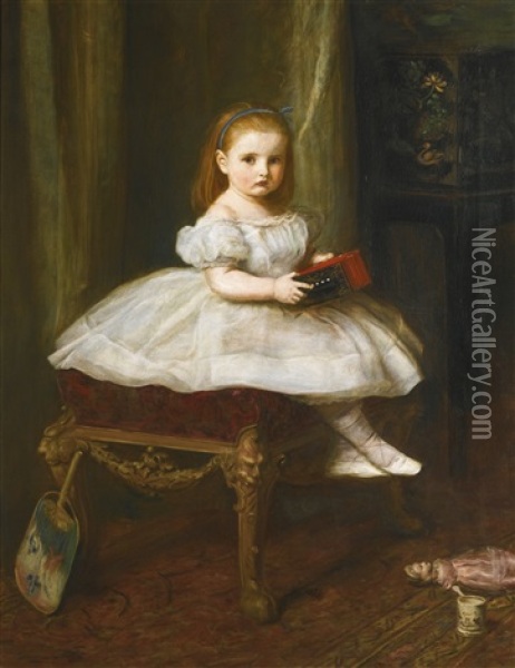 Portrait Of Miss Davison Oil Painting - John Everett Millais