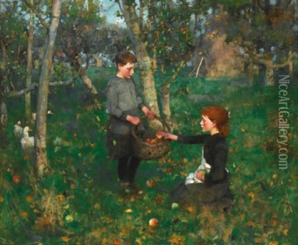 In The Orchard Oil Painting - James Guthrie