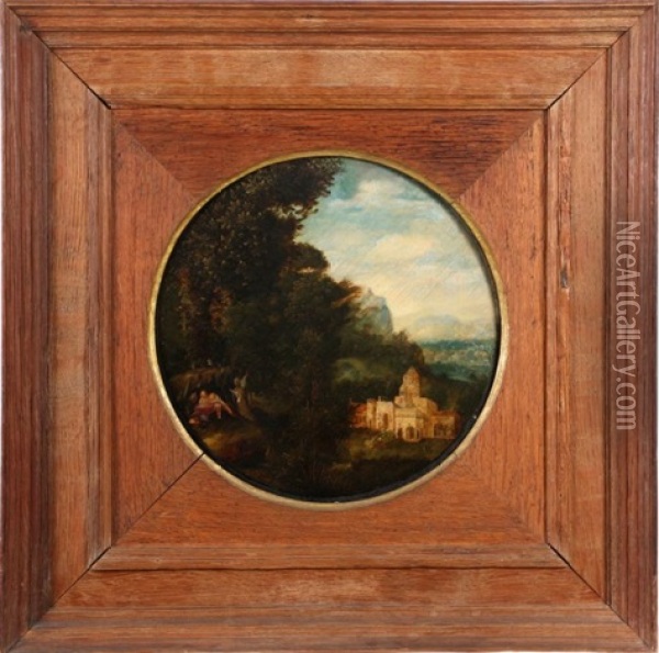 Landscape With Figures Oil Painting - Herri met de Bles