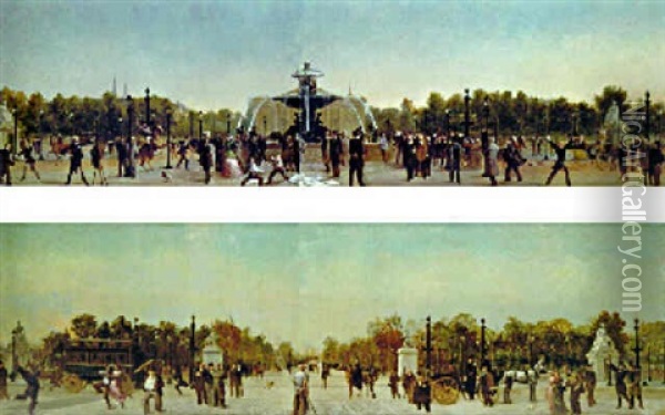 Place De La Concorde Oil Painting - Andre (Gosset de Guines) Gill