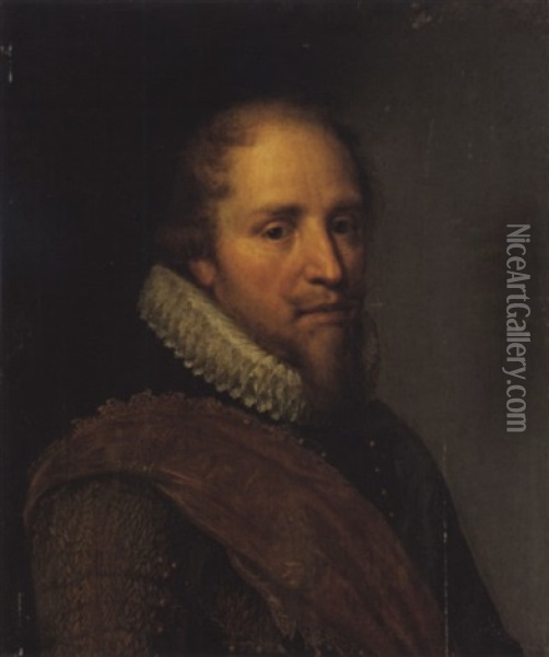Portrait Des Prinzen Willem Von Oranien Oil Painting - Michiel Janszoon van Mierevelt