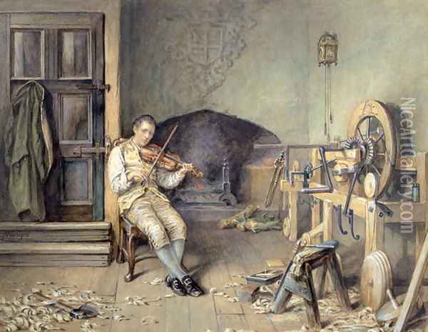 Samuel Crompton Oil Painting - Alfred Walter Bayes