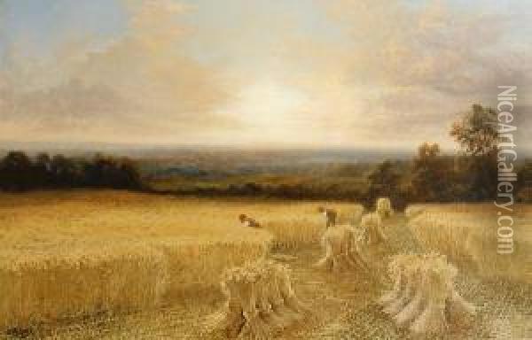 Harvest Scene Oil Painting - Charles Henry Passey