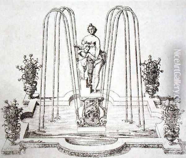 Fountain design from 'The Gardens of Wilton', c.1645 (3) Oil Painting - Isaac de Caus