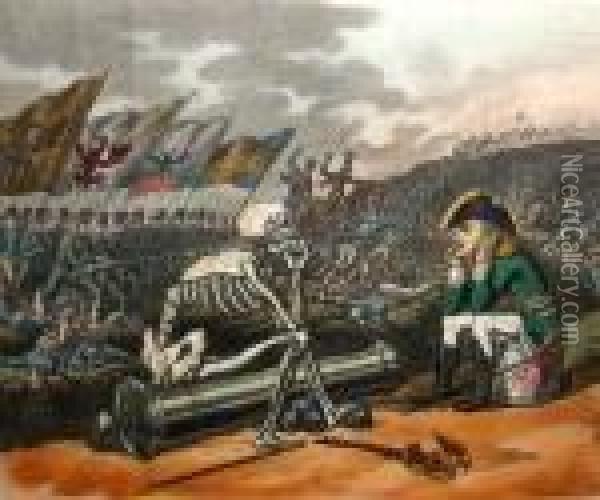Death And Bonaparte Oil Painting - Thomas Rowlandson