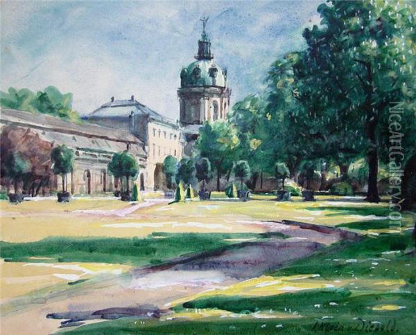 Sommerliche Ansicht Von Schloss Charlottenburg Mit Park Oil Painting - Julian Klein Von Diepold