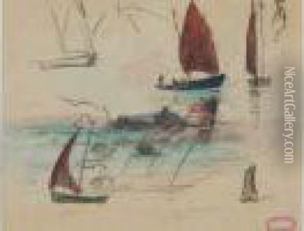  Voiliers Et Marine  Oil Painting - Gustave Loiseau