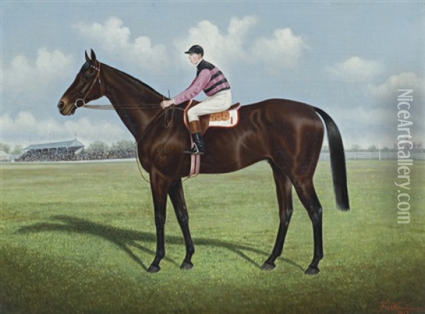 Racehorse No. 1 And Jockey Oil Painting - Frederick Woodhouse Jr.