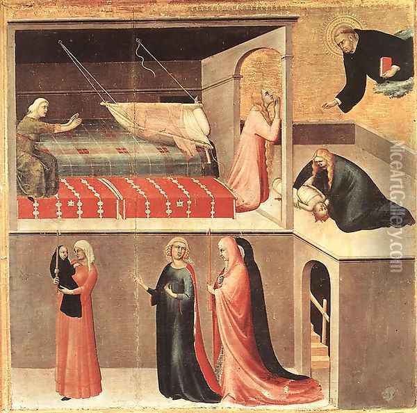 Blessed Agostino Novello Altarpiece (detail-4) 1324 Oil Painting - Louis de Silvestre