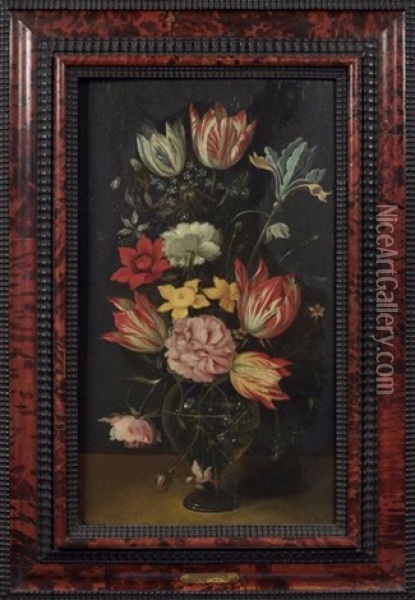 Paire De Bouquets De Fleurs Oil Painting - Catharina Ijkens