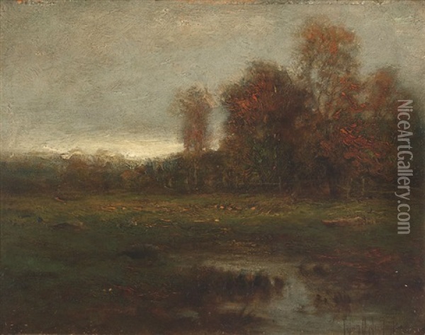 Twilight, Autumn Landscape Oil Painting - Julian Onderdonk