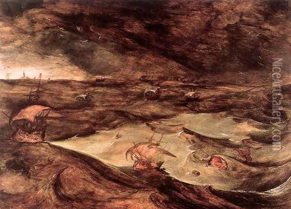 Storm at Sea 1568 Oil Painting - Jan The Elder Brueghel