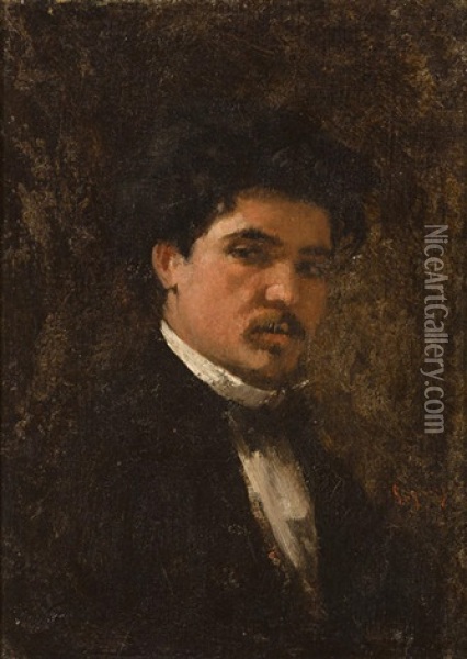A Portrait Of The Painter Petru Verussi Oil Painting - Nicolae Grigorescu