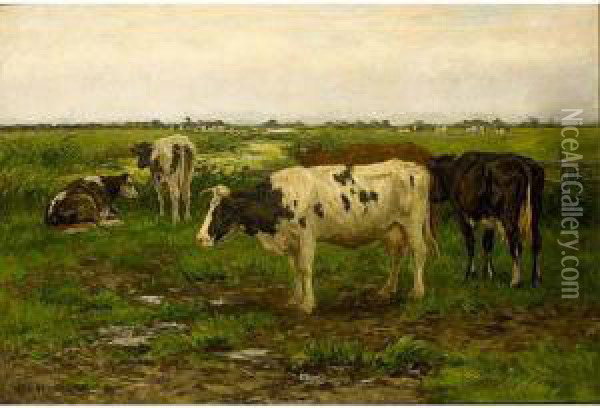 'een Grijze Namiddag' Oil Painting - Herman Wolbers