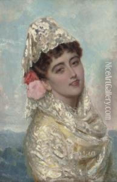 A Spanish Beauty Oil Painting - John Bagnold Burgess