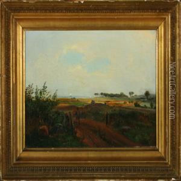 Scenery From Smidstrup Oil Painting - Nordahl Peter Frederik Grove