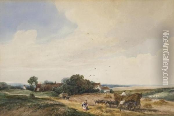 Harvesting Oil Painting - Peter de Wint