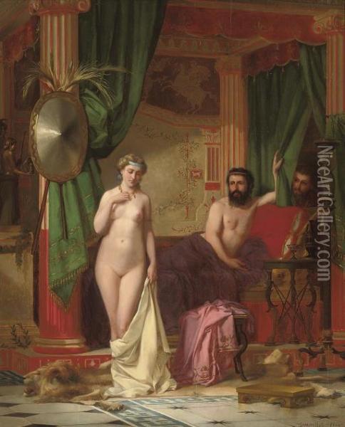 The Myth Of King Candaules Oil Painting - Charles Desire Hue