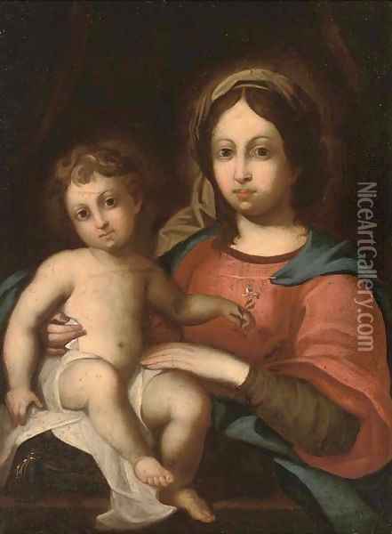The Madonna and Child 2 Oil Painting - Simone Cantarini (Pesarese)