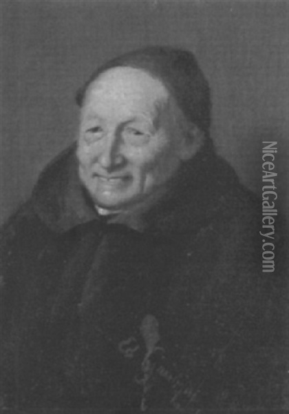 Brustbild Eines Lachelnden Klosterbruders Oil Painting - Eduard von Gruetzner