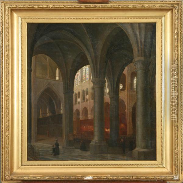 Interior From Notredame, Paris Oil Painting - Morten Jepsen