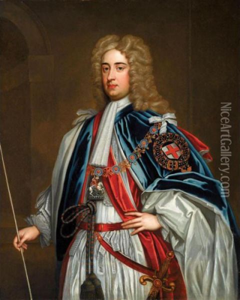 Portrait Of Lionel Sackville, 1st Duke Of Dorset (1688-1765) Oil Painting - Sir Godfrey Kneller