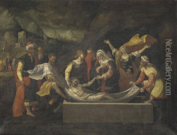 The Entombment Of Christ Oil Painting - Benvenuto Tisi da Garofalo