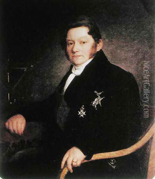 Jons Jakob Berzelius 1779-1848 1843 Oil Painting - Johan Olaf Sodermark