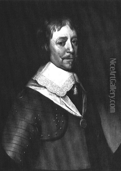 Portrait Of Prince Frederick Henry Of Orange, Half Length,  Wearing Armour Oil Painting - Gerrit Van Honthorst