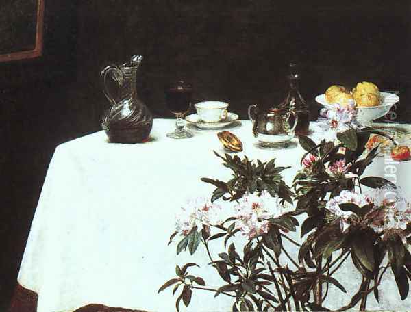 Still Life- The Corner of a Table 1873 Oil Painting - Ignace Henri Jean Fantin-Latour