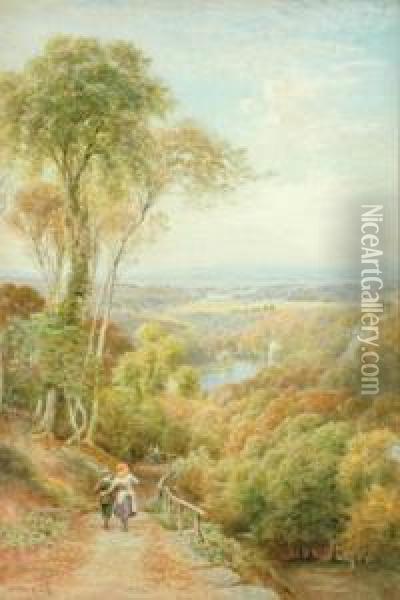 The River Ure From Mowbray Point, Hackfall Oil Painting - Ebenezer Wake Cook