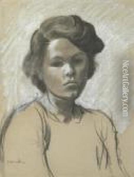 Portrait De Colette, Fille De L'artiste Oil Painting - Theophile Alexandre Steinlen