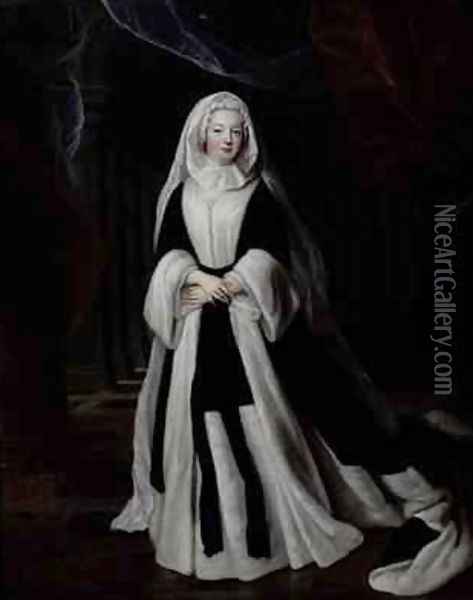Portrait of Louise Francoise de Bourbon 1673-1743 in Mourning Clothes Oil Painting - Pierre Gobert