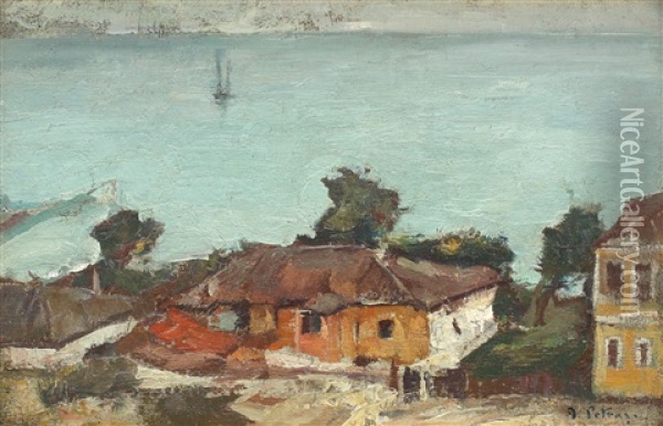 Houses In Constanta Oil Painting - Gheorghe Petrascu