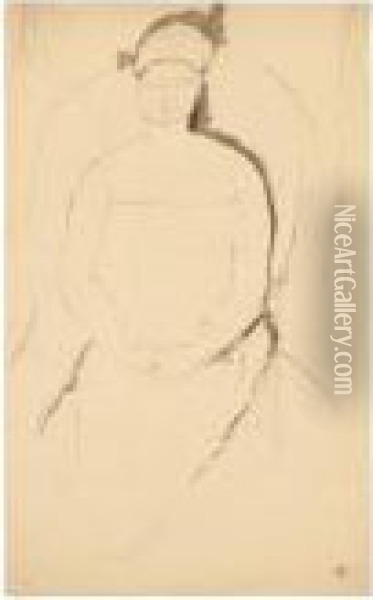 Portrait De Femme De Face Oil Painting - Amedeo Modigliani