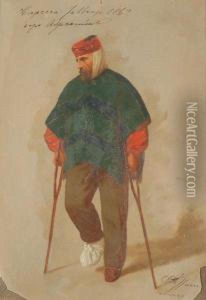 Ritratto Di Garibaldi Dal Vero Oil Painting - Luigi Steffani