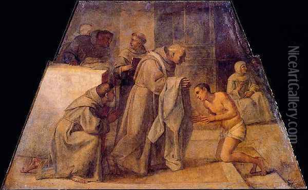 San Diego de Alcala receives the Franciscan habit Oil Painting - Annibale Carracci