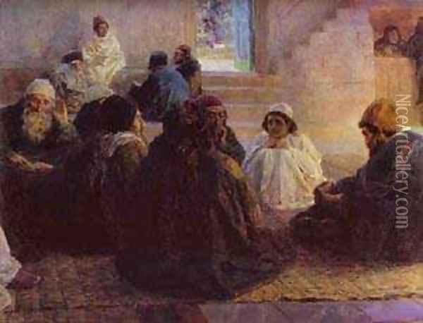 Among The Teachers From The Series The Life Of Christ 1896 Oil Painting - Vasily Polenov