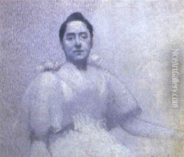 Portrait De La Mere De L'artiste Oil Painting - Achille Lauge