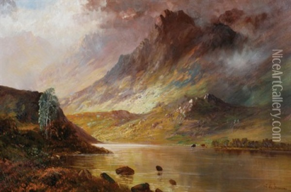 Highland Landscape Oil Painting - Gustave de Breanski