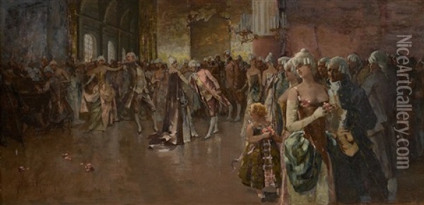 Scene De Bal Oil Painting - David Eugene Girin