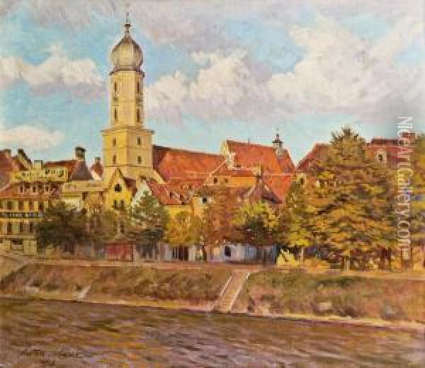 Murkai In Graz Oil Painting - Anton Nowak