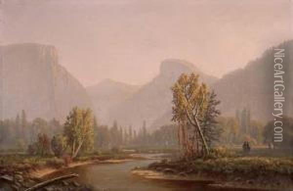 Riding Through Yosemite Oil Painting - William Lewis Marple
