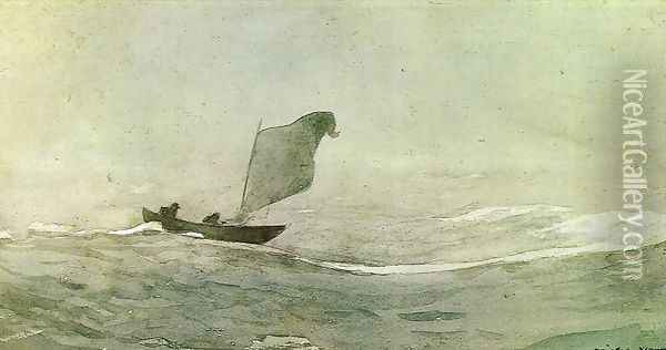 Blown Away Oil Painting - Winslow Homer