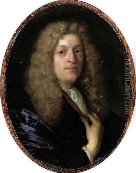 A miniature portrait of a gentleman Oil Painting - Karel De Moor