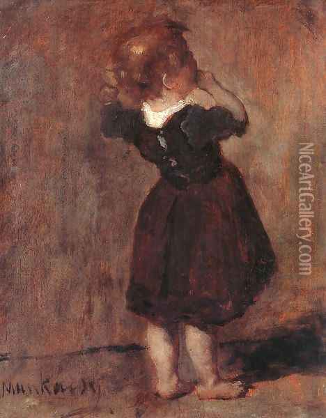 Study Oil Painting - Mihaly Munkacsy